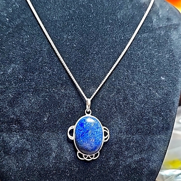 Lapis Lazuli Silver Necklace - Picture 1 of 6